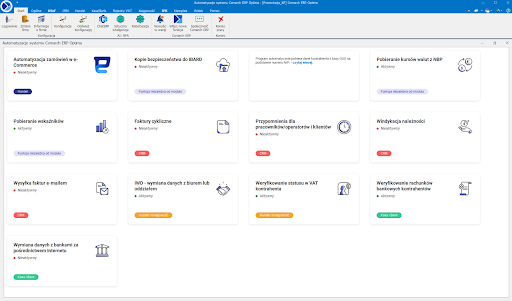 Comarch ERP Optima — automatyzacja procesów, faktury cykliczne i wymiana danych.